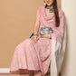 Women Pink Woven Design Flared Kurta with Palazzos & With Dupatta ( JOKPL D59P 1553 Pink )