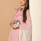 Women Pink Woven Design Flared Kurta with Palazzos & With Dupatta ( JOKPL D59P 1553 Pink )