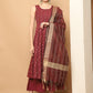 Maroon Woven Design Kantha Work Kurta with Palazzos & With Dupatta ( JOKPL D61M 1566 Maroon )