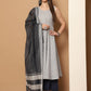 Women Navy Blue Printed Kurta with Palazzos & With Kantha Work Dupatta ( JOKPL D61N 1557 Navy )