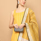 Yellow Dobby Kurta with pallazos dupatta set ( JOKPL D61Y 1563 Yellow )