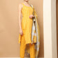 Yellow Dobby Kurta with pallazos dupatta set ( JOKPL D61Y 1563 Yellow )