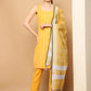 Yellow Dobby Kurta with pallazos dupatta set ( JOKPL D61Y 1563 Yellow )