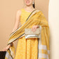 Printed yellow flared kurta pallazos dupatta set ( JOKPL D61Y 1565 Yellow )