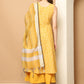 Printed yellow flared kurta pallazos dupatta set ( JOKPL D61Y 1565 Yellow )