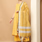 Printed yellow flared kurta pallazos dupatta set ( JOKPL D61Y 1565 Yellow )