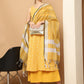 Printed yellow flared kurta pallazos dupatta set ( JOKPL D61Y 1565 Yellow )