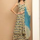 Printed flared kurta pallazos dupatta set