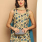 Printed flared kurta pallazos dupatta set