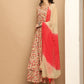 Printed flared kurta pallazos dupatta set