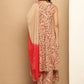 Printed flared kurta pallazos dupatta set