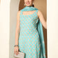 Blue printedKurta with pallazos dupatta set ( JOKPL D64B 1563 Blue )