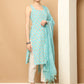 Blue printedKurta with pallazos dupatta set ( JOKPL D64B 1563 Blue )