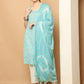 Blue printedKurta with pallazos dupatta set ( JOKPL D64B 1563 Blue )