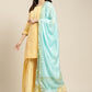 Women Yellow Woven Design Gotta Patti Kurta with Sharara & Dupatta ( JOKPS D20F 1438 Yellow )
