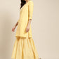 Women Yellow Woven Design Gotta Patti Kurta with Sharara & Dupatta ( JOKPS D20F 1438 Yellow )