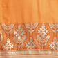 Women Orange & Silver Ethnic Motifs Foil Printed Straight Kurta Sharara Dupatta ( JOKPS D32O 1444 Orange )