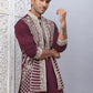 Men's Embroidered Waistcoat and Kurta Pyjama. ( JOKPWCS W 5054Maroon )