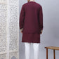 Men's Embroidered Waistcoat and Kurta Pyjama. ( JOKPWCS W 5054Maroon )