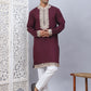 Men's Embroidered Waistcoat and Kurta Pyjama. ( JOKPWCS W 5054Maroon )