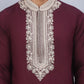 Men's Embroidered Waistcoat and Kurta Pyjama. ( JOKPWCS W 5054Maroon )