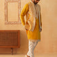 Men's Embroidered Waistcoat and Kurta Pyjama. ( JOKPWCS W 5054Mustard )