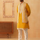 Men's Embroidered Waistcoat and Kurta Pyjama. ( JOKPWCS W 5054Mustard )