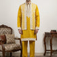 Men's Embroidered Waistcoat and Kurta Set. ( JOKPWCS MC 5054Mustard )
