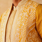 Men's Embroidered Waistcoat and Kurta Pyjama. ( JOKPWCS W 5054Mustard )