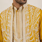 Men's Embroidered Waistcoat and Kurta Set. ( JOKPWCS MC 5054Mustard )