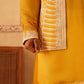 Men's Embroidered Waistcoat and Kurta Pyjama. ( JOKPWCS W 5054Mustard )
