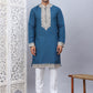 Men's Embroidered Waistcoat and Kurta Pyjama. ( JOKPWCS W 5054Peacock )