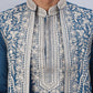 Men's Embroidered Waistcoat and Kurta Pyjama. ( JOKPWCS W 5054Peacock )