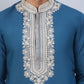Men's Embroidered Waistcoat and Kurta Pyjama. ( JOKPWCS W 5054Peacock )