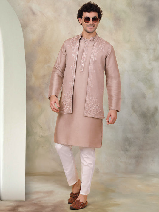 Men's Embroidered Waistcoat and Kurta Pyjama