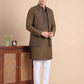 Embroidered Waistcoat & Solid Kurta Pyjama For Men