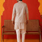 Embroidered Waistcoat & Solid Kurta Pyjama For Men ( JOKPWCS 5106Bronze ) [FF] [F-4-5]