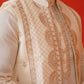 Embroidered Waistcoat & Solid Kurta Pyjama For Men ( JOKPWCS 5106Off-White )