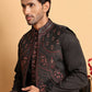 Embroidered Waistcoat and Kurta Pyjama For Men ( JOKPWCS 5114Black )