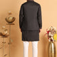 Embroidered Waistcoat and Kurta Pyjama For Men ( JOKPWCS 5114Black )