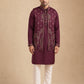 Embroidered Waistcoat & Solid Kurta Pyjama For Men
