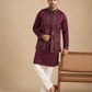 Embroidered Waistcoat & Solid Kurta Pyjama For Men