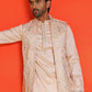 Embroidered Waistcoat and Kurta Pyjama For Men ( JOKPWCS 5168 Peach )