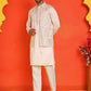 Embroidered Waistcoat and Kurta Pyjama For Men ( JOKPWCS 5168 Peach )