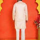 Embroidered Waistcoat and Kurta Pyjama For Men ( JOKPWCS 5168 Peach )