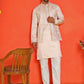 Embroidered Waistcoat and Kurta Pyjama For Men ( JOKPWCS 5168 Peach )