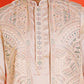 Embroidered Waistcoat and Kurta Pyjama For Men ( JOKPWCS 5168 Peach )