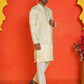 Embroidered Waistcoat and Kurta Pyjama For Men ( JOKPWCS 5168 Yellow )