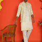 Embroidered Waistcoat and Kurta Pyjama For Men ( JOKPWCS 5168 Yellow )