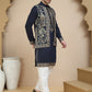 Embroidered Waistcoat and Kurta Pyjama For Men ( JOKPWCS W 5239 Navy )
